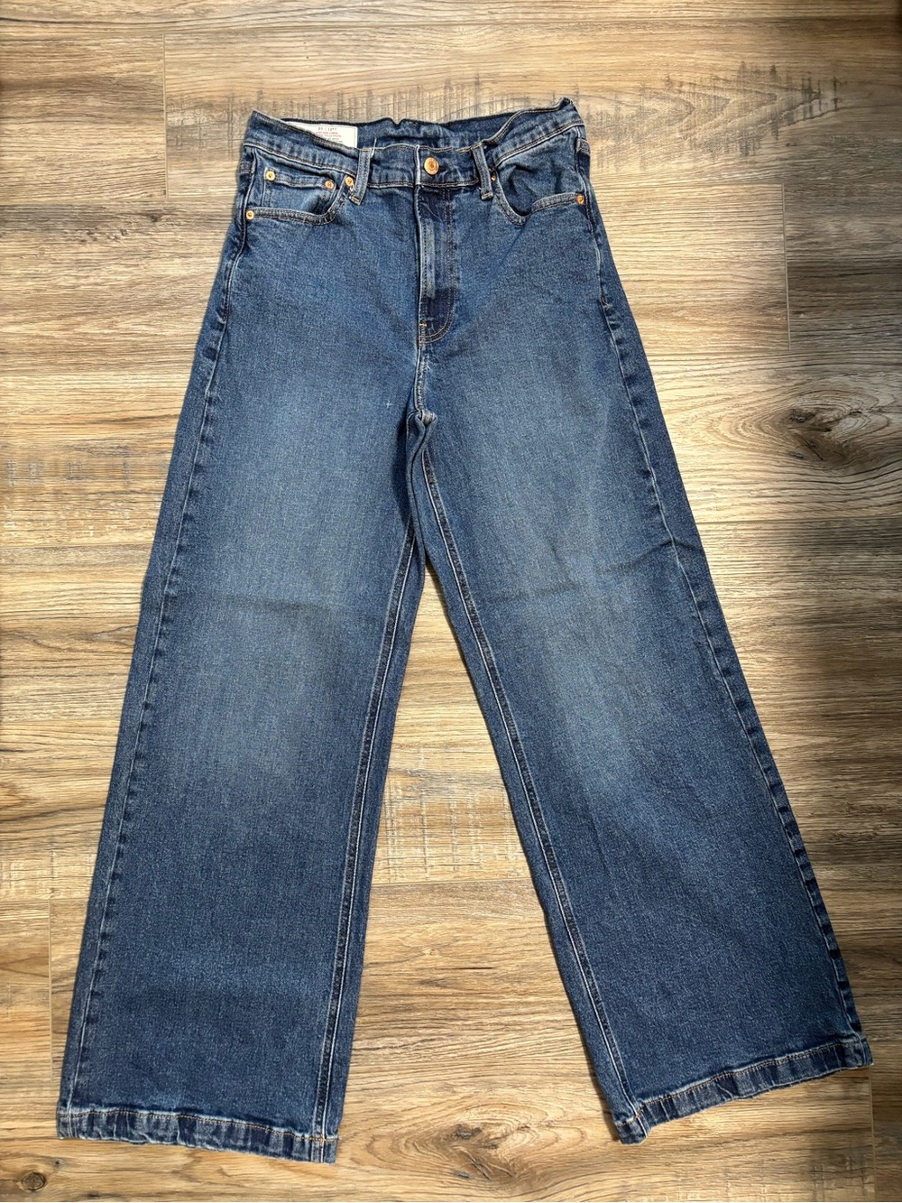 GAP Stride Wide-Leg Women's Jeans in Dark Blue Denim
